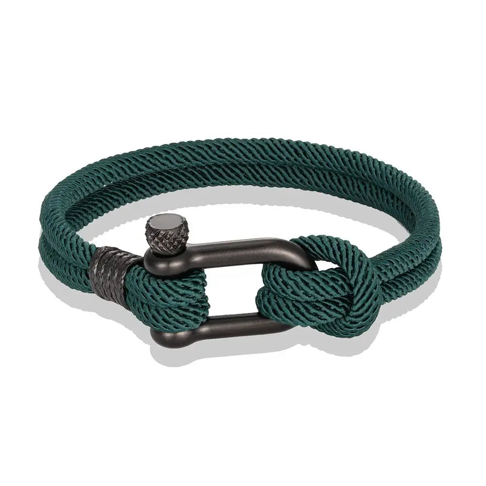 Bracelet nautique corde style marin fermoir ancre
