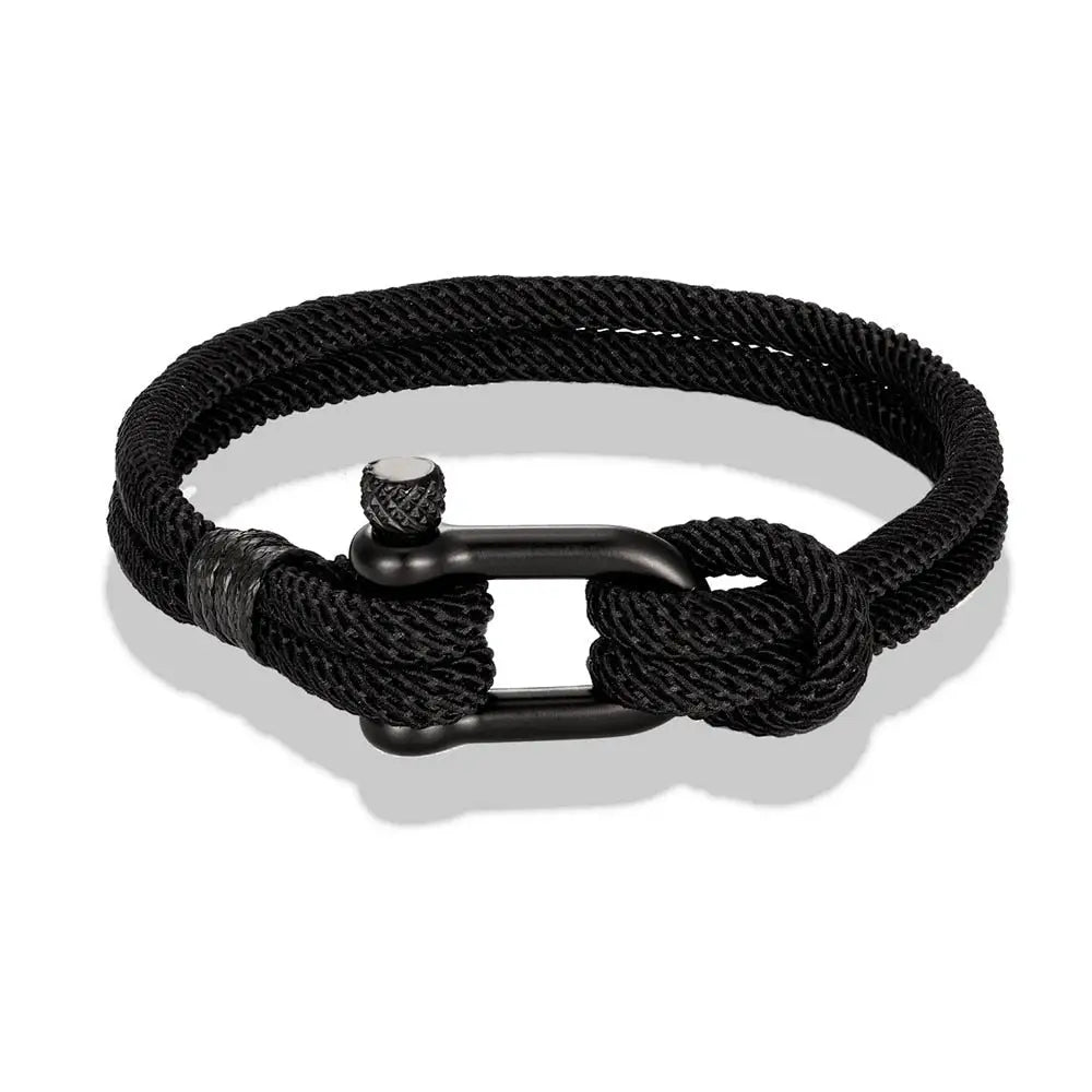 Bracelet nautique corde style marin fermoir ancre