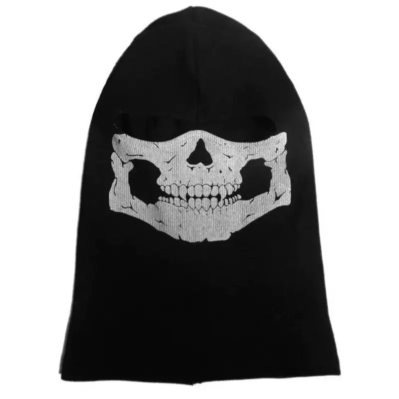 Cagoule noire militaire motif tête de mort