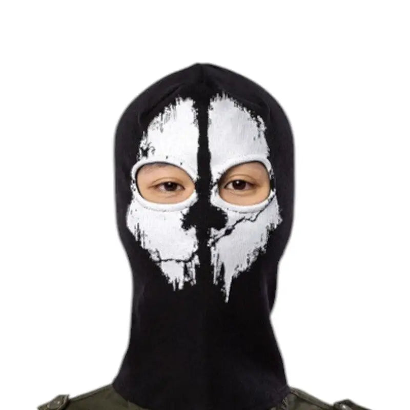 Cagoule noire militaire motif tête de mort