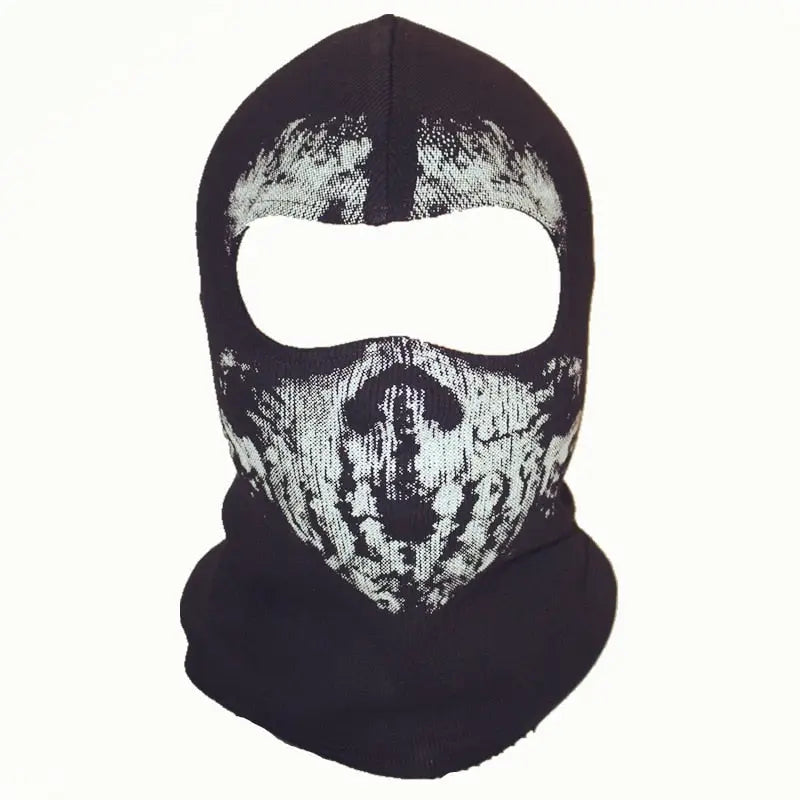 Cagoule noire militaire motif tête de mort
