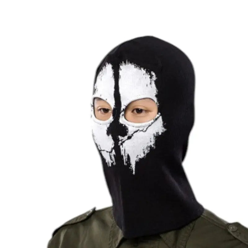 Cagoule noire militaire motif tête de mort
