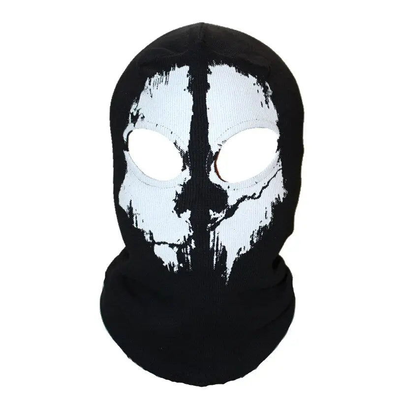 Cagoule noire militaire motif tête de mort