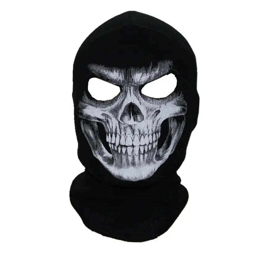 Cagoule noire militaire motif tête de mort