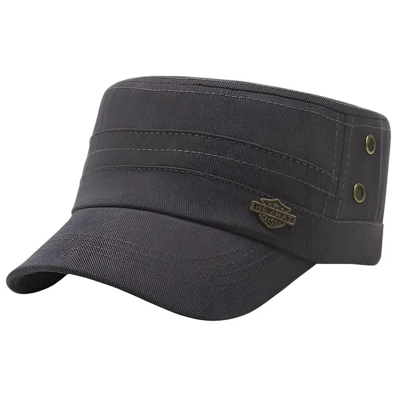Casquette homme militaire en coton à visière incurvée