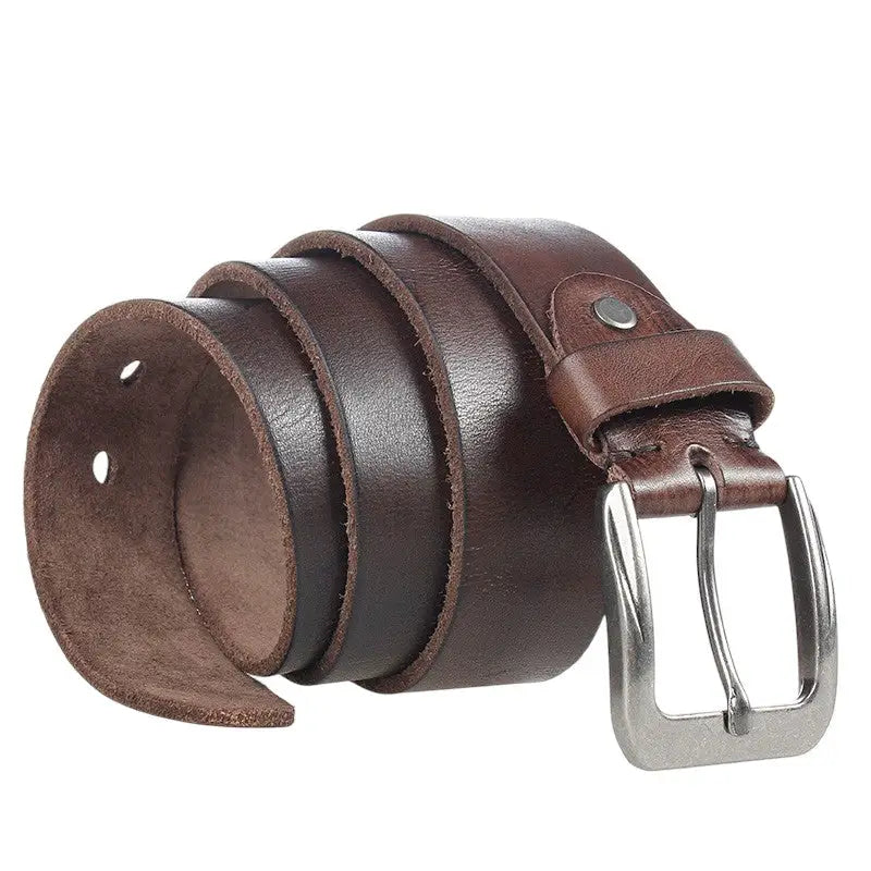 Ceinture militaire cuir marron