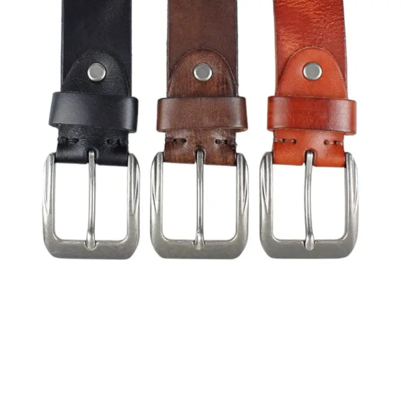 Ceinture militaire cuir marron