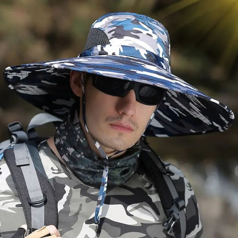 Chapeau de brousse camouflage à large bord