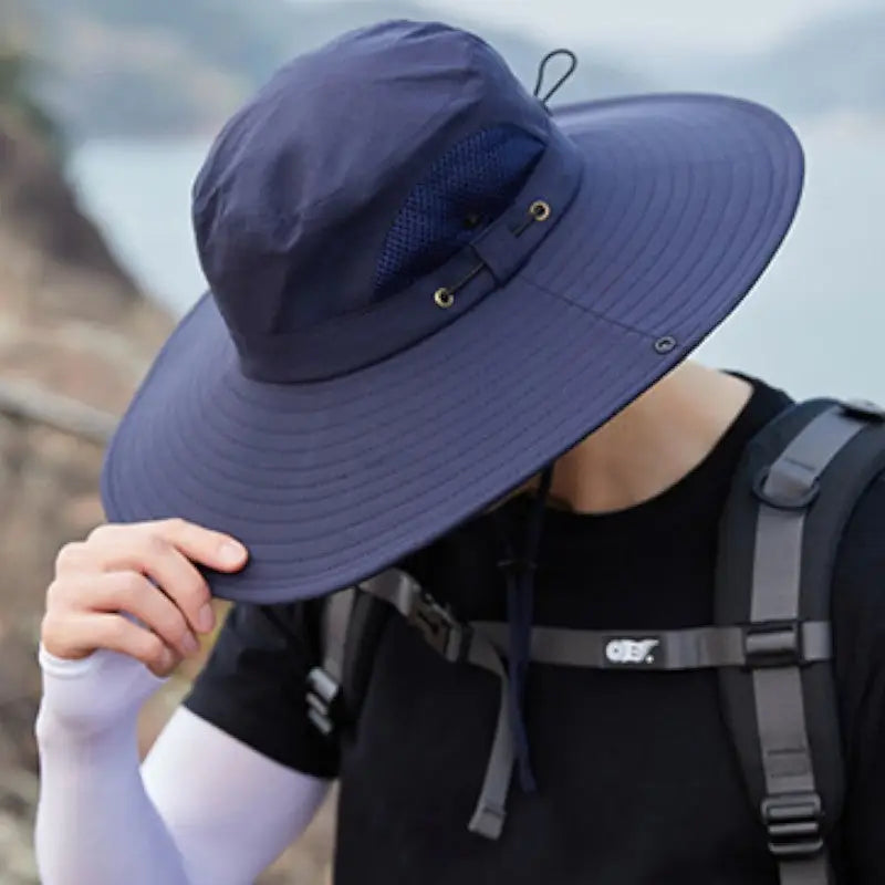 Chapeau de brousse homme en nylon à bord large
