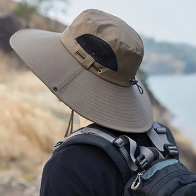 Chapeau de brousse homme en nylon à bord large