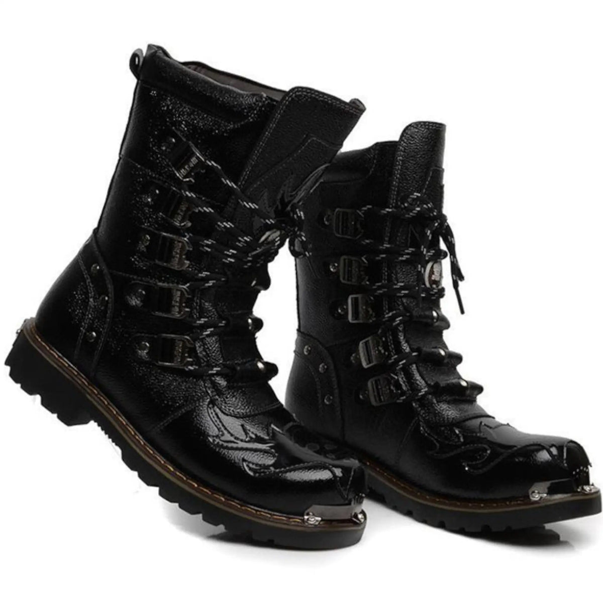 Chaussure rangers femme noire avec fourrure