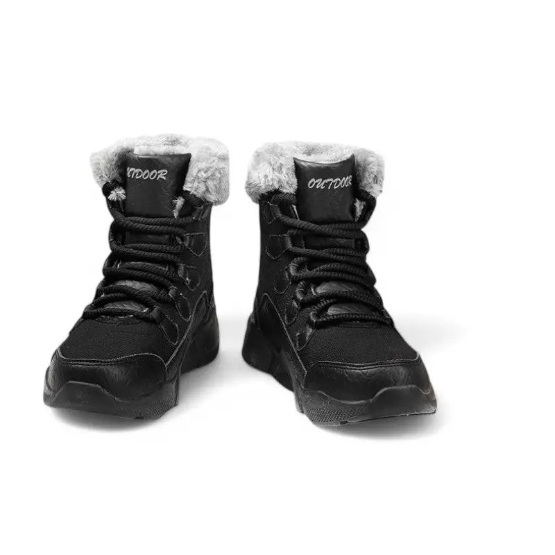 Chaussures noires fourrées femme grand froid