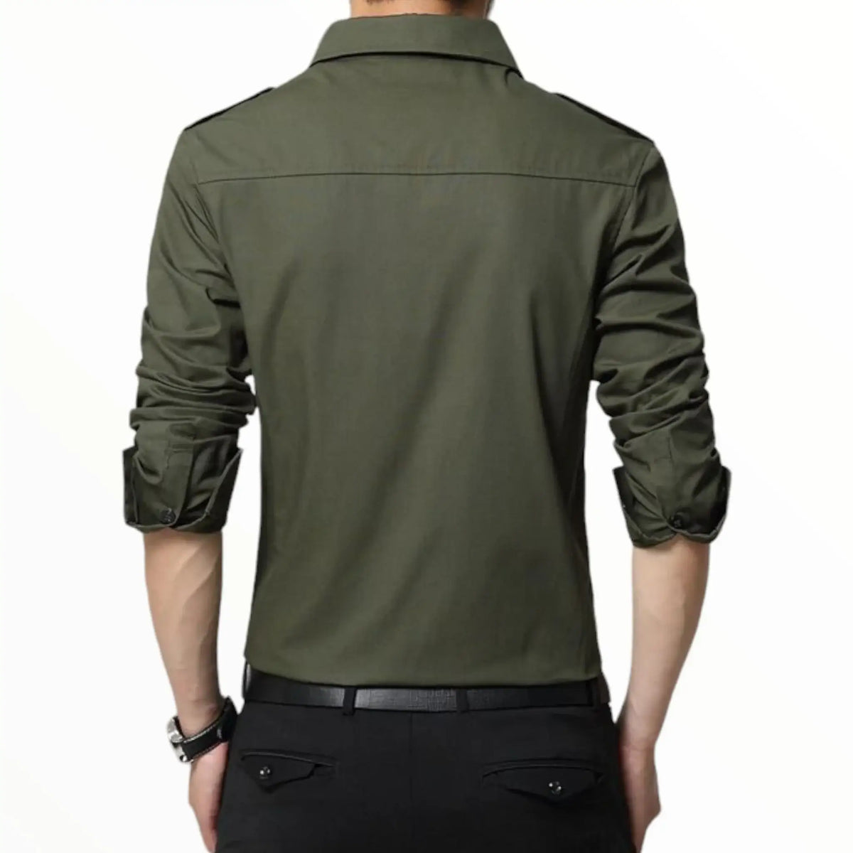 Chemise militaire homme style army avec épaulettes
