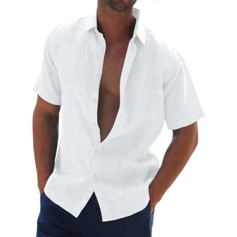 Chemise été homme coton et lin