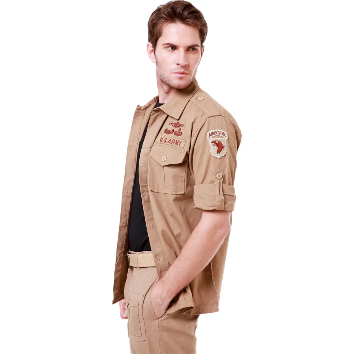 Chemise style militaire homme