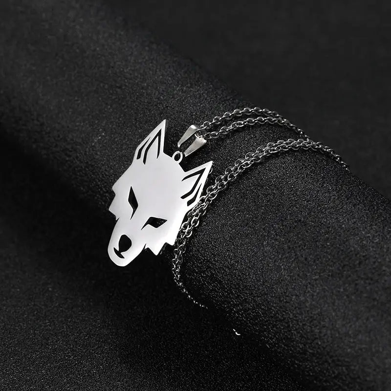 COLLIER MILITAIRE - LOUP SOLITAIRE (ARGENT)