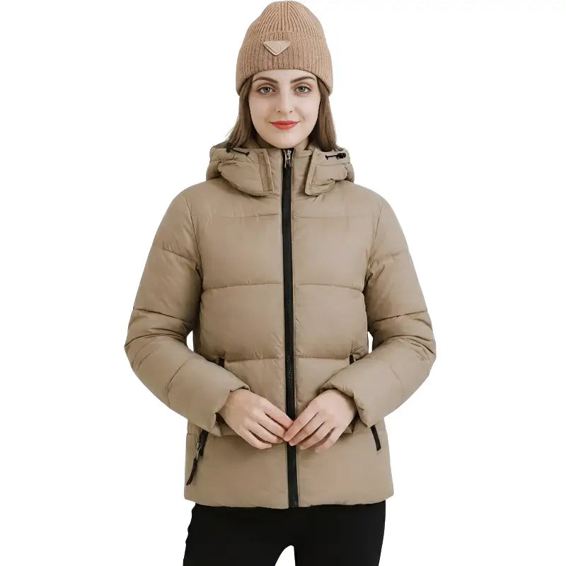 Doudoune beige femme courte