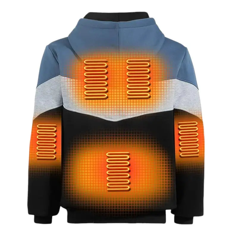 Doudoune chauffante USB homme à 7 zones de chauffe