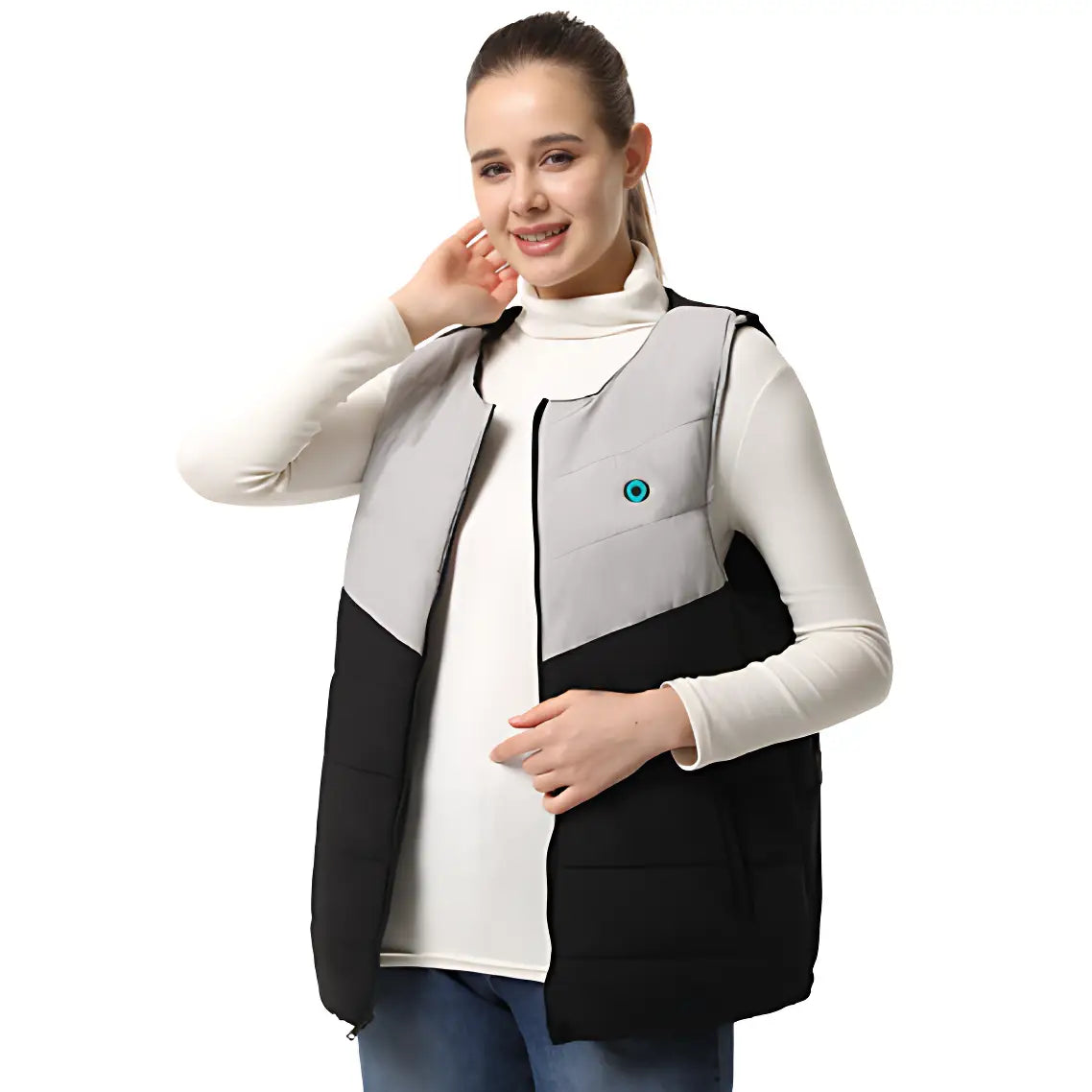 Doudoune gilet chauffante femme grise