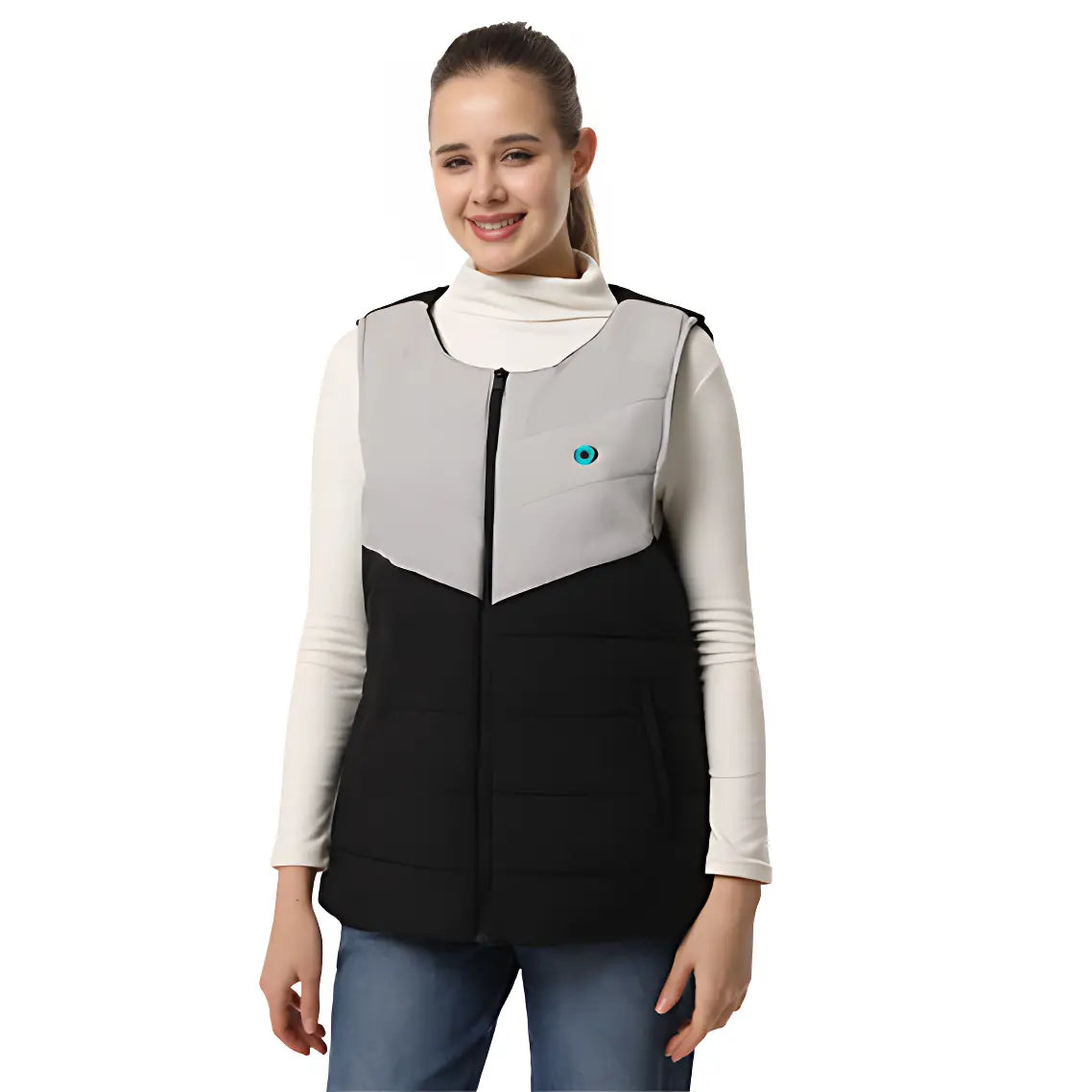 Doudoune gilet chauffante femme grise