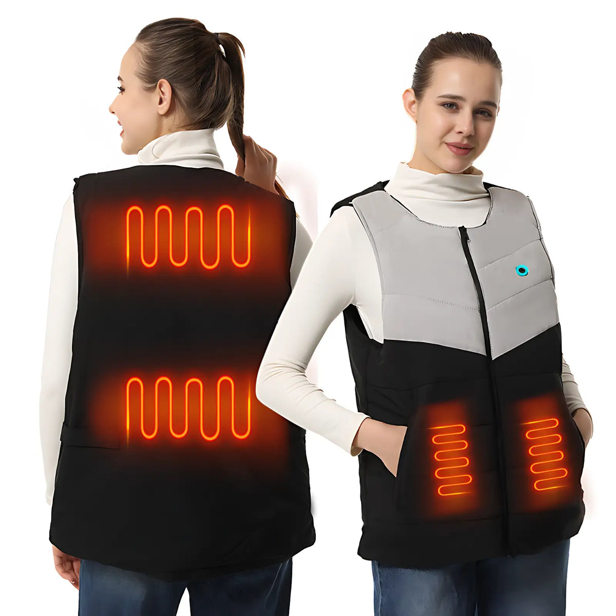 Doudoune gilet chauffante femme grise
