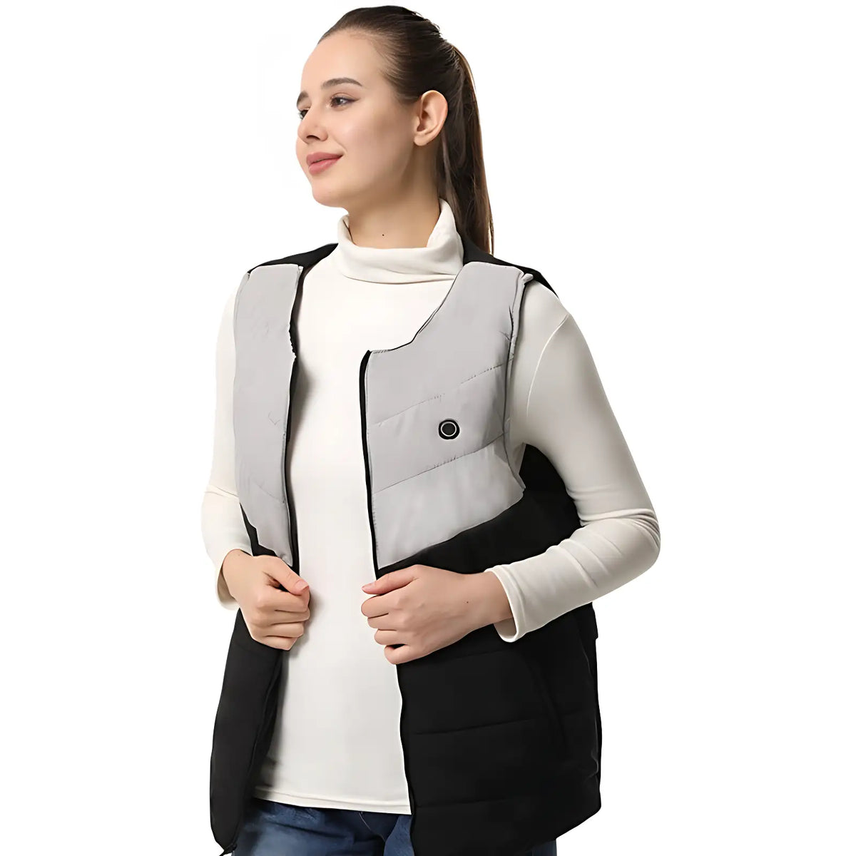Doudoune gilet chauffante femme grise