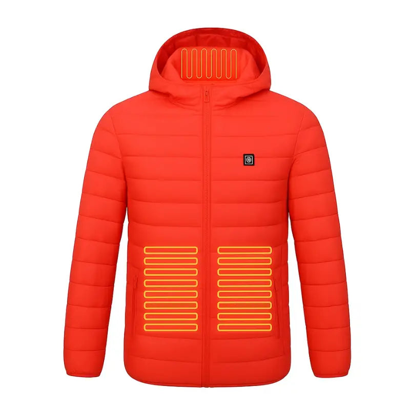 Doudoune homme chauffante rouge