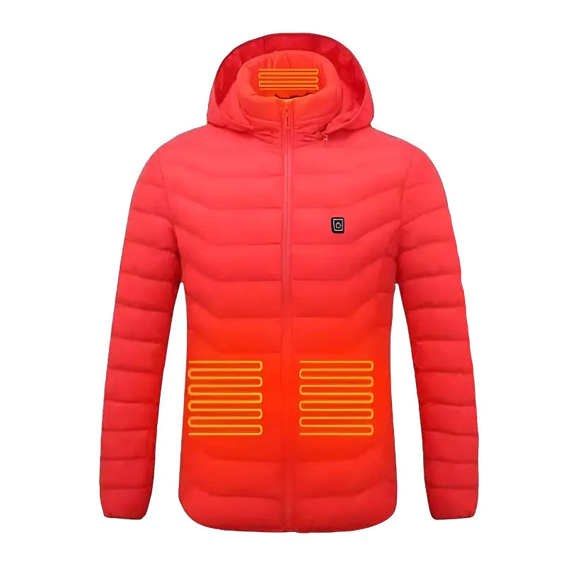 Doudoune homme chauffante rouge