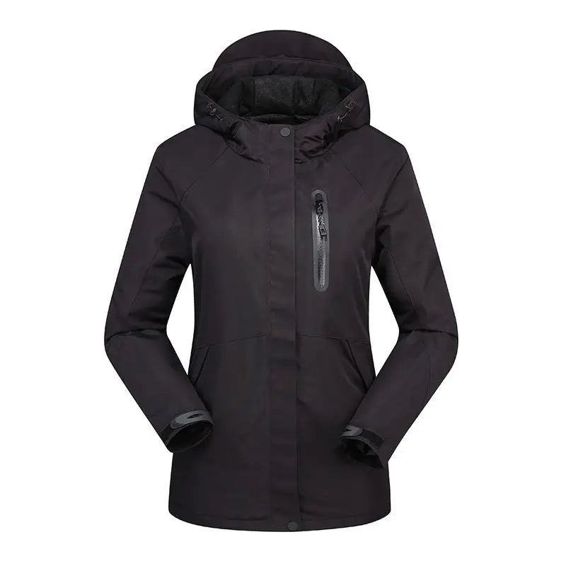 Veste chauffante femme imperméable avec capuche