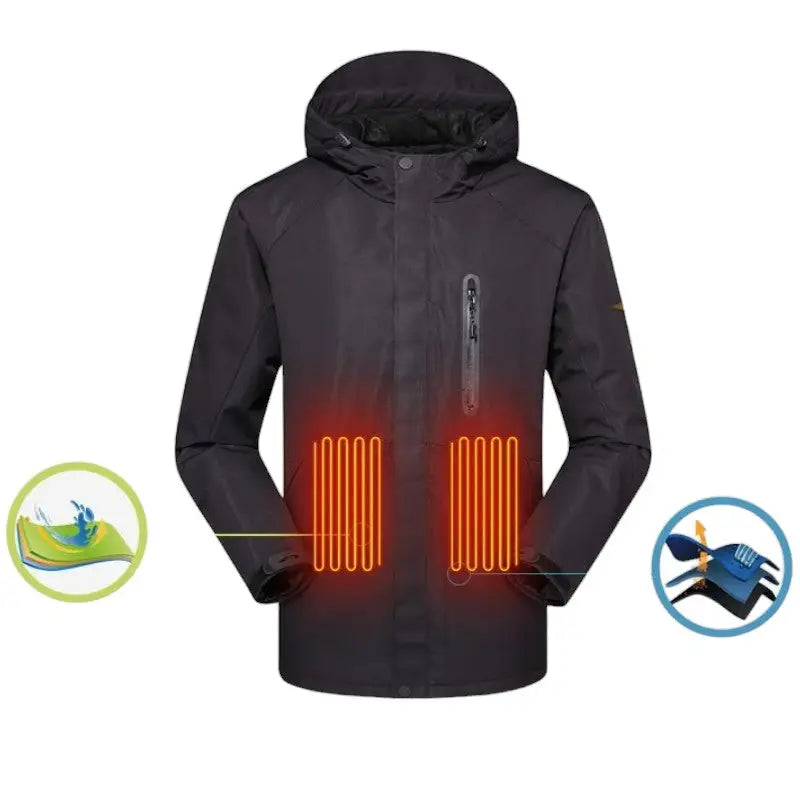 Veste chauffante femme imperméable avec capuche