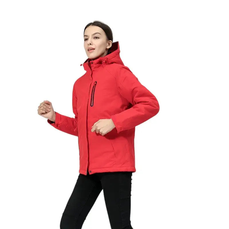 Veste chauffante femme imperméable avec capuche