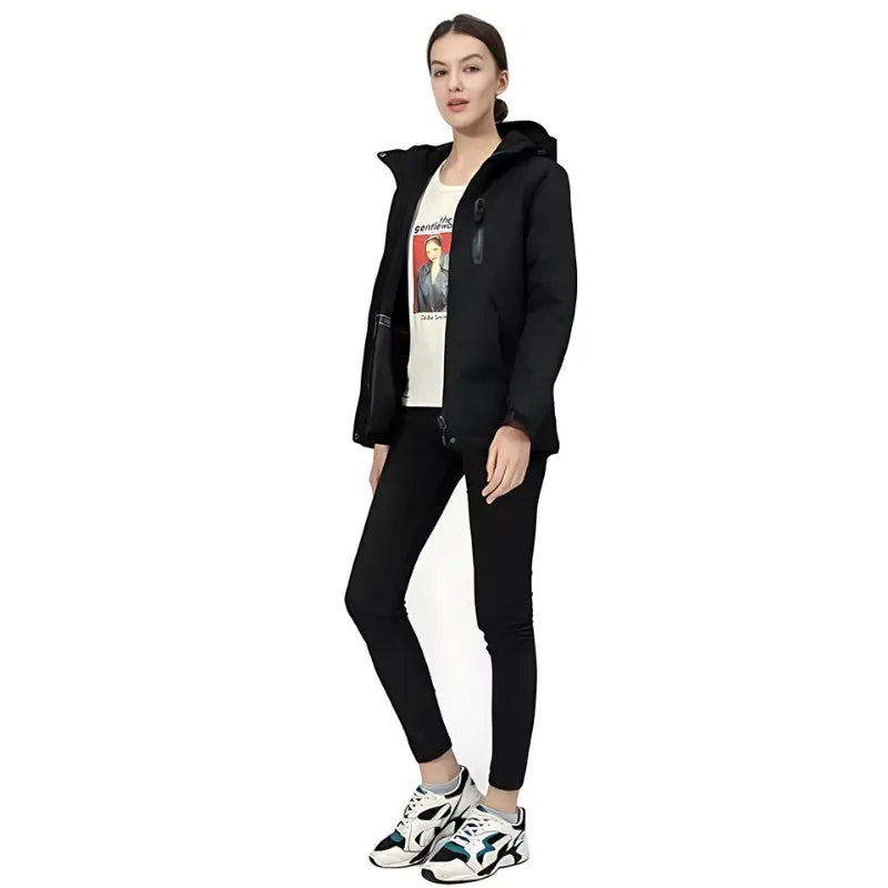Veste chauffante femme imperméable avec capuche