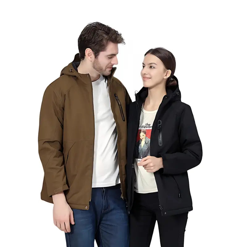 Veste chauffante femme imperméable avec capuche