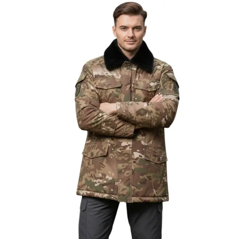 Parka militaire homme col fourré