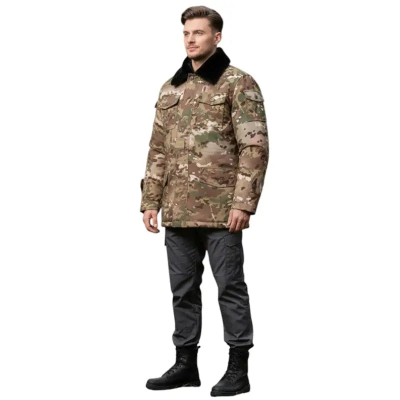 Parka militaire homme col fourré
