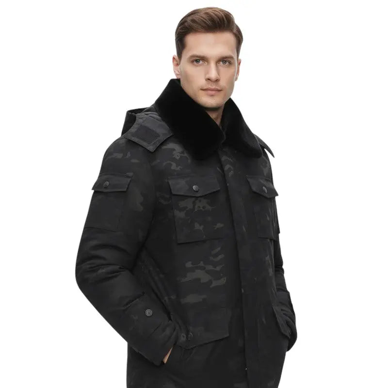 Parka militaire homme col fourré