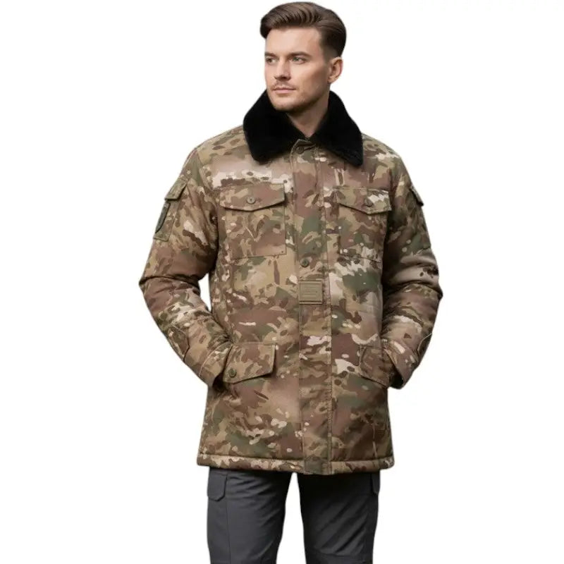 Parka militaire homme col fourré