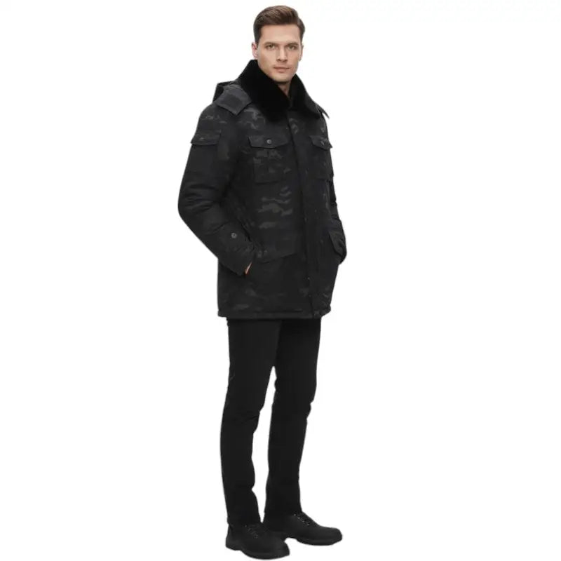 Parka militaire homme col fourré