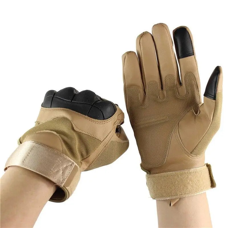Gant tactique militaire renforcé cuir synthétique noir