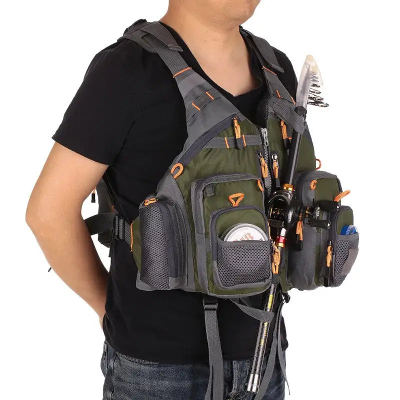 Gilet de pêche à la mouche multi-poches