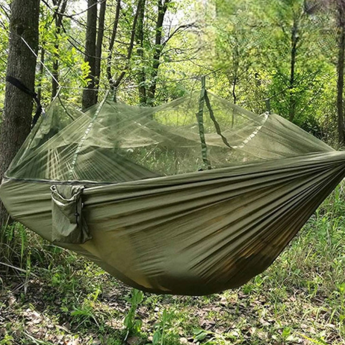 HAMAC TOILE PARACHUTE DOUBLE AVEC MOUSTIQUAIRE