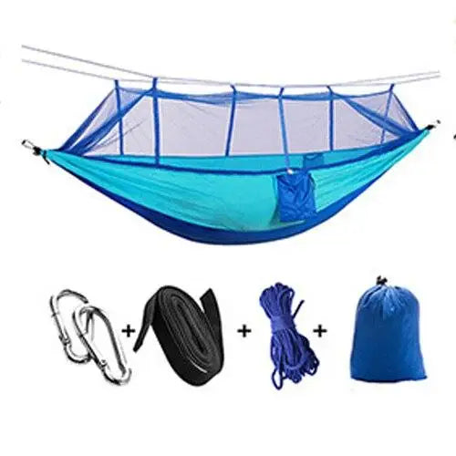 HAMAC TOILE PARACHUTE DOUBLE AVEC MOUSTIQUAIRE