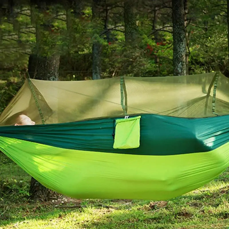 HAMAC TOILE PARACHUTE DOUBLE AVEC MOUSTIQUAIRE