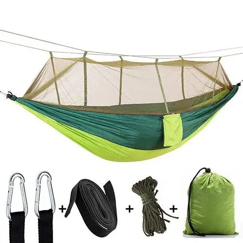 HAMAC TOILE PARACHUTE DOUBLE AVEC MOUSTIQUAIRE