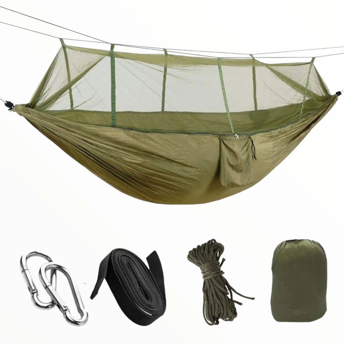 HAMAC TOILE PARACHUTE DOUBLE AVEC MOUSTIQUAIRE