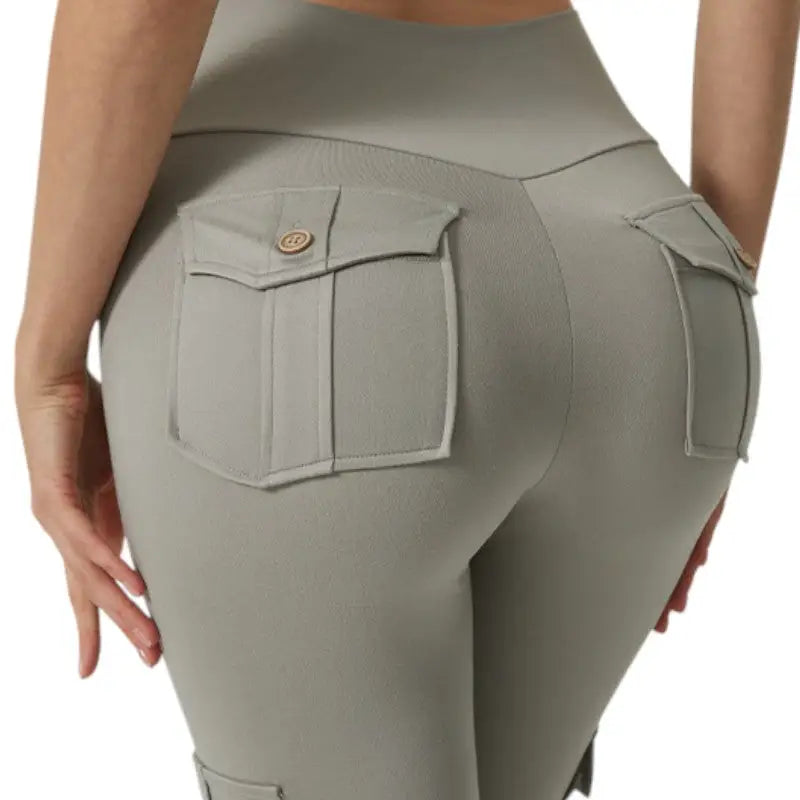 Legging randonnée femme taille haute à poches cargo