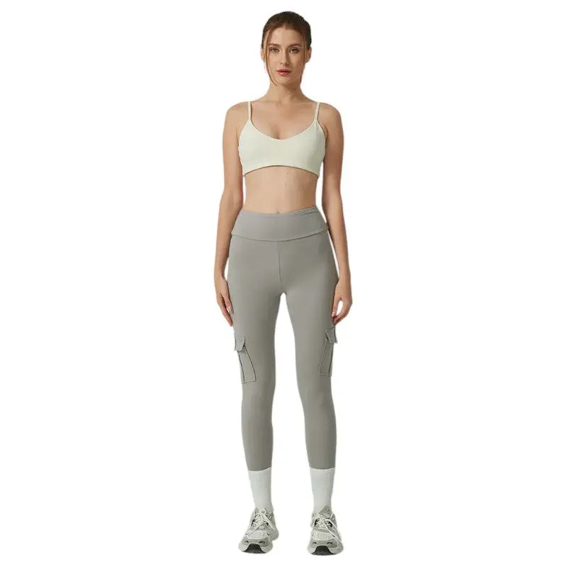 Legging randonnée femme taille haute à poches cargo