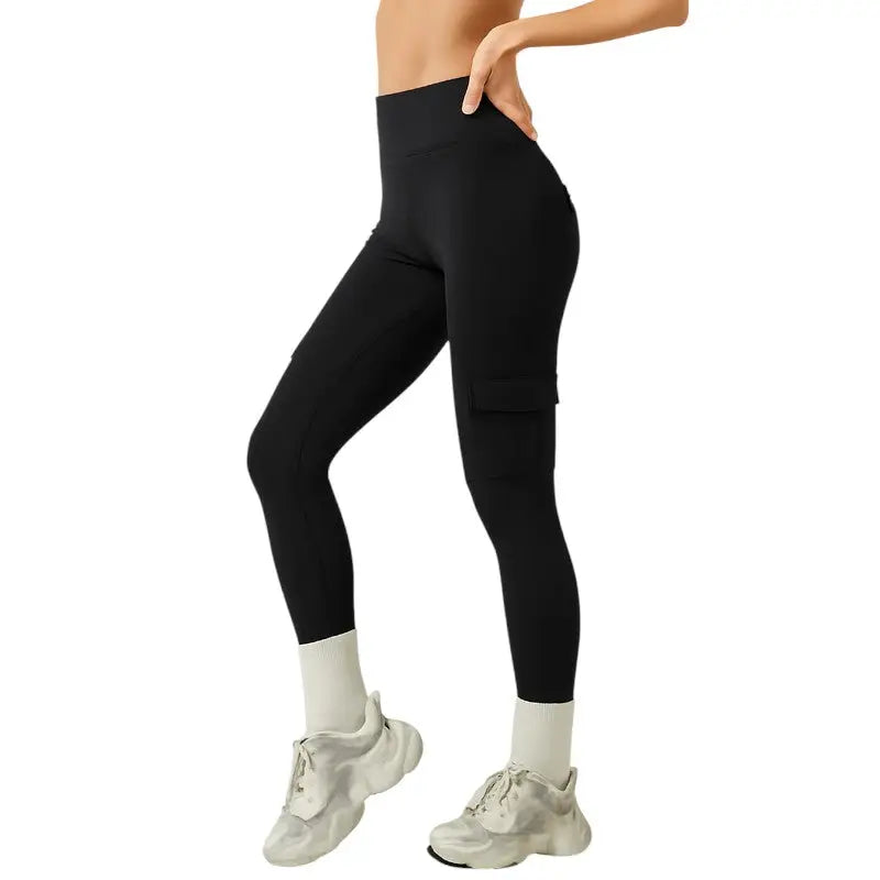 Legging randonnée femme taille haute à poches cargo