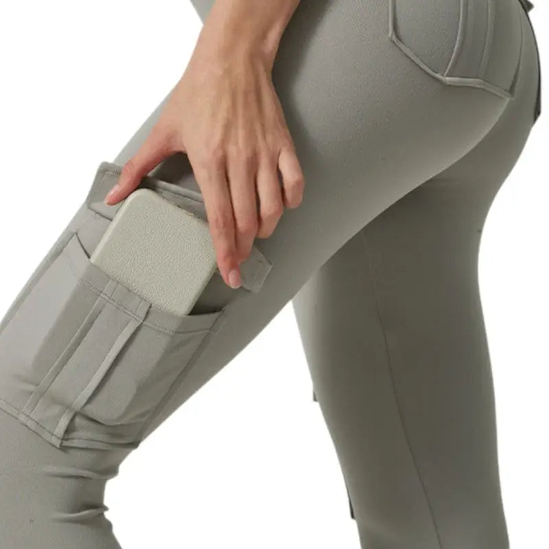 Legging randonnée femme taille haute à poches cargo