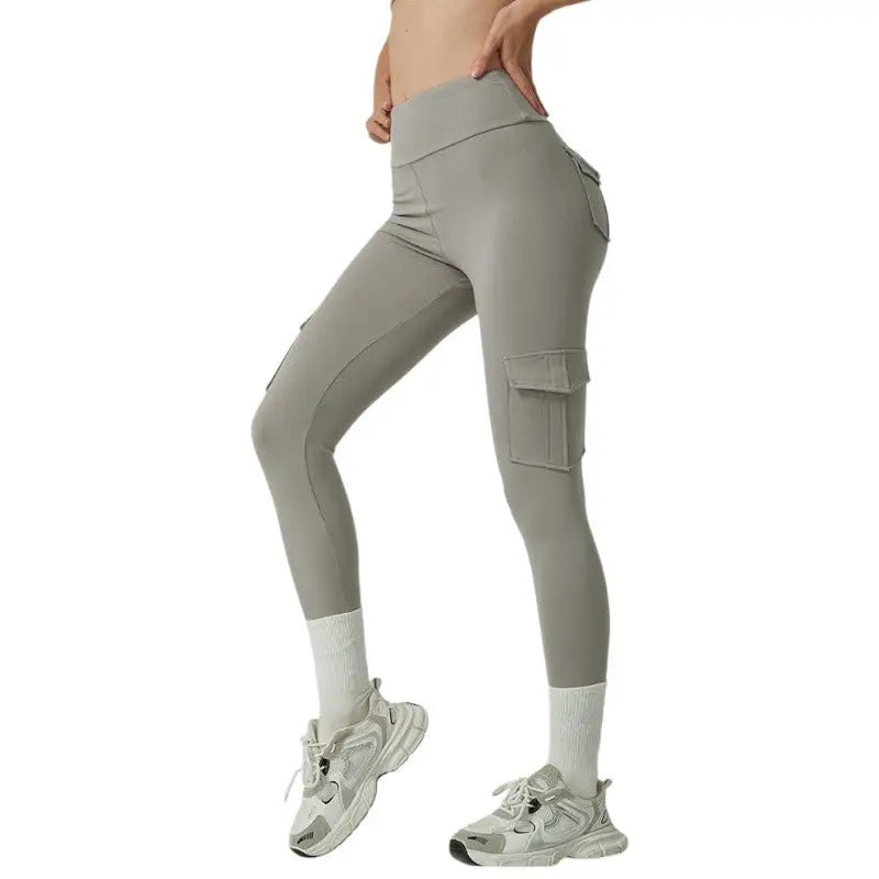 Legging randonnée femme taille haute à poches cargo
